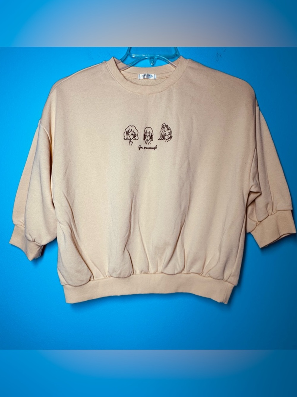 COLZA Beige Graphic Sweatshirt
- 'You Are Enough'